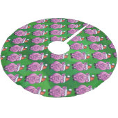 Vakantiepig in Santa Hat Pattern op Green Kerstboom Rok (Gekanteld)
