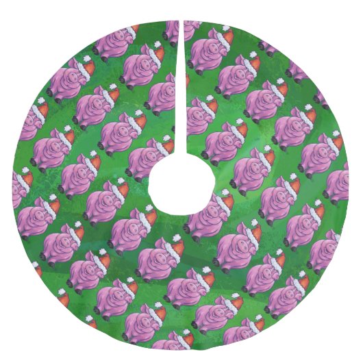Vakantiepig in Santa Hat Pattern op Green Kerstboom Rok (Voorkant)