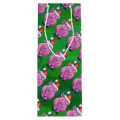Vakantiepig in Santa Hat Pattern op Green Wijn Cadeautas (Achterkant)