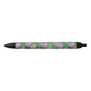 Vakantiepig in Santa Hat Pattern op Green Zwarte Inkt Pen