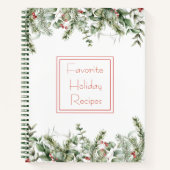 Vakantiepijn en berry Border Recipe Notitieboek (Voorkant)