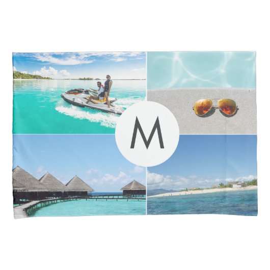 Vakantiepilkassen met vier foto's kussensloop (Voorkant-Rechts)