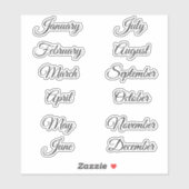 Vakantieplanner scrapbooking maanden sticker (Vel)