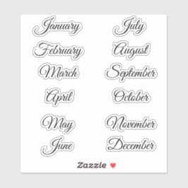 Vakantieplanner scrapbooking maanden sticker