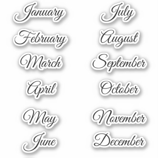 Vakantieplanner scrapbooking maanden sticker (Voorkant)