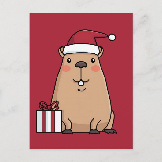 Vakantieplezier in Santa Capybara Briefkaart (Voorkant)