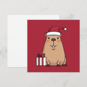 Vakantieplezier in Santa Capybara Feestdagenkaart (Voorkant / Achterkant)