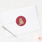 Vakantieplezier in Santa Capybara Ronde Sticker (Envelop)