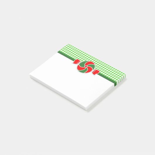 Vakantieppermints rood en groen post-it® notes (Schuin)