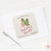 Vakantiepraktijken uit de keuken van de Waterverf Vierkante Sticker (Envelop)