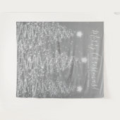 Vakantierachtergrond Silver Merry-kerstbomen Wandkleed (Voorkant (horizontaal))