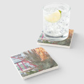 Vakantierbeien en lammeren - Martha's wijngaard Stenen Onderzetter (Zijkant)