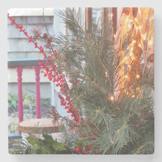 Vakantierbeien en lammeren - Martha's wijngaard Stenen Onderzetter (Voorkant)