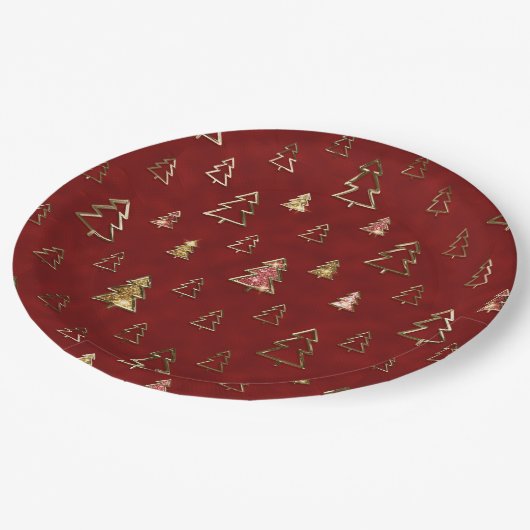 Vakantierbomen en kerstbomen voor feestdagen papieren bordje (Gekanteld)