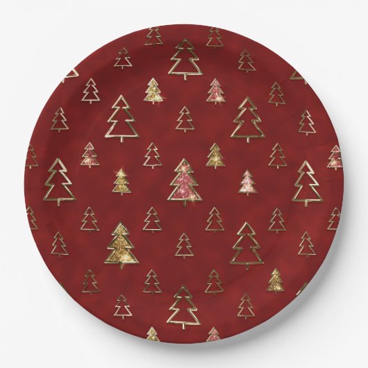 Vakantierbomen en kerstbomen voor feestdagen papieren bordje (Voorkant)