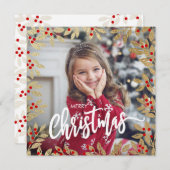 Vakantiereeks Foto Mistletoe Kerstmis Kaart (Voorkant / Achterkant)