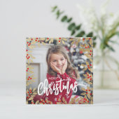 Vakantiereeks Foto Mistletoe Kerstmis Kaart (Staand voorkant)