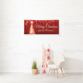 Vakantiereeks Naam Gold Red Kerstlampjes Spandoek (Insitu)