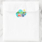 vakantiereis ronde sticker (Tas)