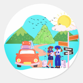 vakantiereis ronde sticker