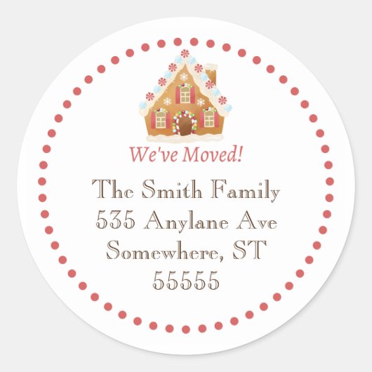 Vakantieretiket - rood dat we hebben verplaatst ronde sticker (Voorkant)