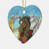 Vakantierpaarden~paardenliefilter Keramisch Ornament (Links)