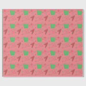 Vakantierretro atoompatroon in zalmroze cadeaupapier (Vlak)