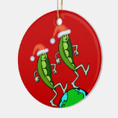 Vakantierwten op aarde keramisch ornament (Links)
