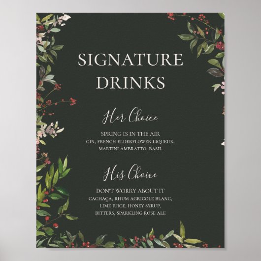 Vakanties chic botanisch donkergroen exclusieve dr poster (Voorkant)