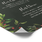 Vakanties chic botanische donkergroene signatuurdr poster (Hoek)