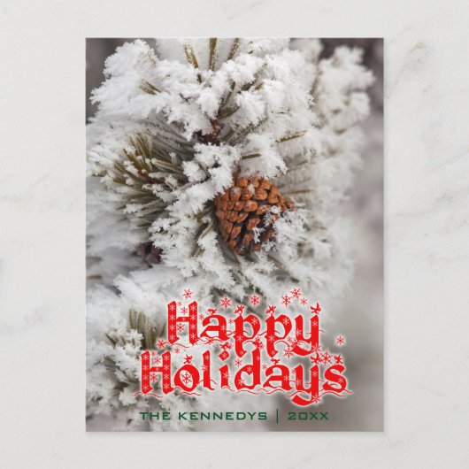 Vakanties - Kegel van de lodgepole-dennenboom bij Feestdagenkaart (Voorkant)