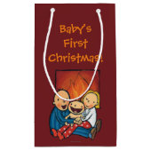 Vakantiescenario: Familie voor de haard Klein Cadeauzakje (Achterkant)