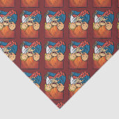 Vakantiescenario: Familie voor de haard Tissuepapier (Detail)