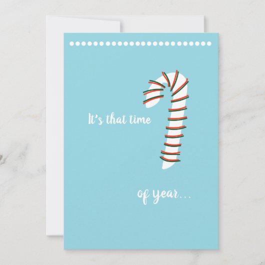 Vakantieseizoen Artistic Candy Cane Kaart (Voorkant)