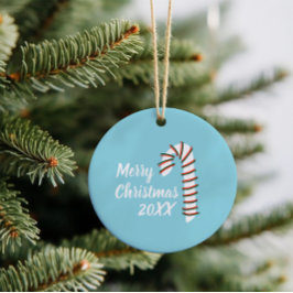 Vakantieseizoen Artistic Candy Cane Keramisch Ornament