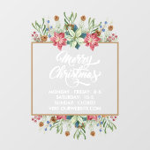 Vakantieseizoen Botanische stoffen met winkeluren Raamsticker (Vel)