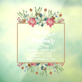 Vakantieseizoen Botanische stoffen met winkeluren Raamsticker (Vel 3)