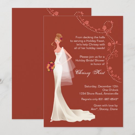 Vakantieseizoen - Bridal Shower Uitnodiging (Voorkant / Achterkant)