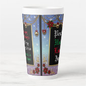 Vakantieseizoen Decoraties Blauw Lijst Latte Mok (Voorkant)