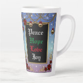 Vakantieseizoen Decoraties Blauw Lijst Latte Mok (Rechts)