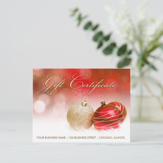 Vakantieseizoen en kerstcadeaubon briefkaart (Staand voorkant)