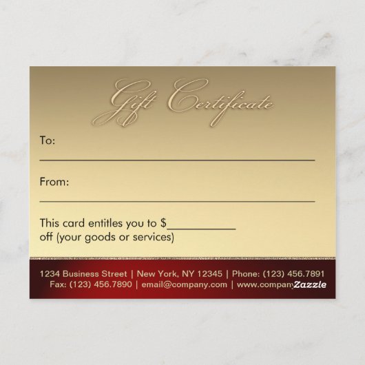 Vakantieseizoen en kerstcadeaubon briefkaart (Achterkant)