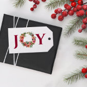 Vakantieseizoen Joy Wreath Botanical Cadeaulabel