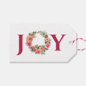 Vakantieseizoen Joy Wreath Botanical Cadeaulabel (Voorkant (Horizontaal))