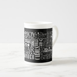 Vakantiesentilatoren Blackboard Style Bone China M Porselein Kop