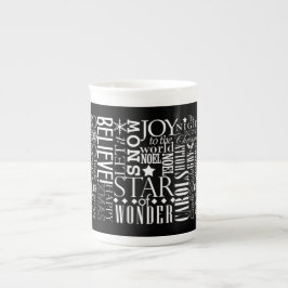 Vakantiesentilatoren Blackboard Style Bone China M Porselein Kop