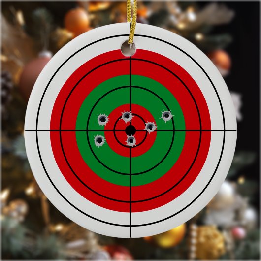 Vakantiesessie doelwit Pistool Shooter Kerstmis Keramisch Ornament