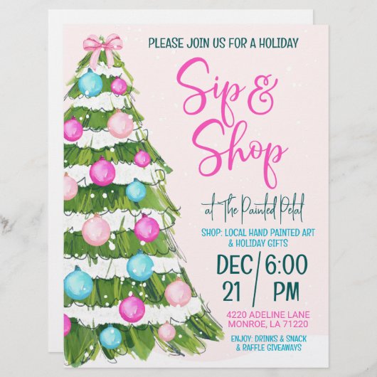 Vakantieslokje en winkel 8.5 x 11 Flyer Briefhoofd (Voorkant / Achterkant)