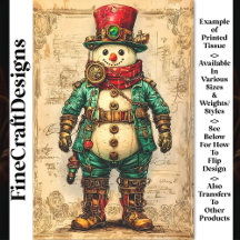 Vakantiesneeuwman Steampunk Sfeer BL2 Decoupage