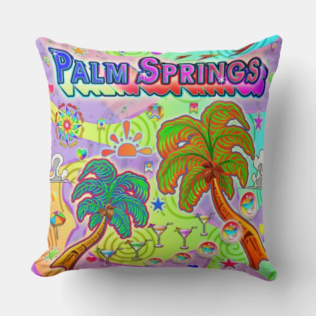 Vakantiespelpiloot met palmspit kussen (Voorkant)